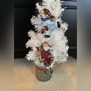 Santa and Snowman Christmas Tree Ornaments - Set of 2